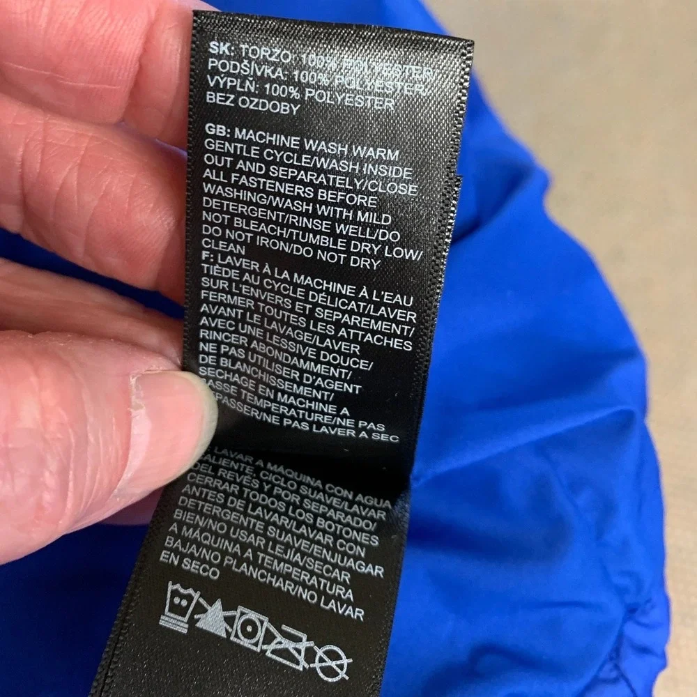 The North‎ Face Mens Blue Quilted Puffer Jacket Full Zip NF0A3XB7 Size M